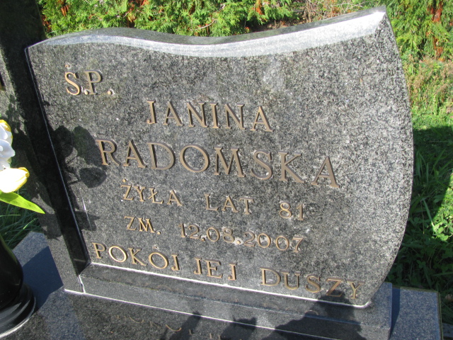 Janina Radomska 1926 Morawica - Grobonet - Wyszukiwarka osób pochowanych